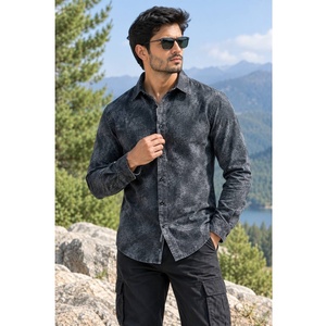 Camisa de Manga Larga para Hombre, de Algodón, Informal y Formal, Transpirable y Cómoda, para Oficina y Uso Casual - Product Image 1