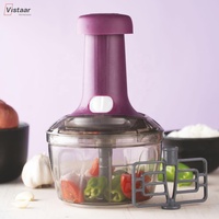 Hachoir à légumes manuel en plastique, robot de cuisine, coupe-oignons et ail, design compact, pratique et facile à nettoyer