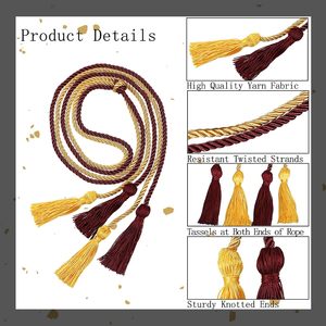 Cordon métallique tressé de haute qualité avec pompons en or et bordeaux pour vêtements, à prix abordable et service OEM - Product Image 3