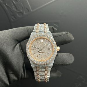 Montre tendance sertie de diamants de laboratoire incolores pour hommes, qualité supérieure, prix de gros - Product Image 4