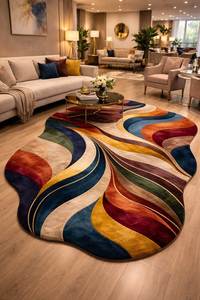 EM Custom Modern Abstract Wool Hand Tufted Non-Slip Area <b>Rug</b> with Medium Pile for Bedroom <b>Gaming</b> Room Low MOQ - Product Image 2
