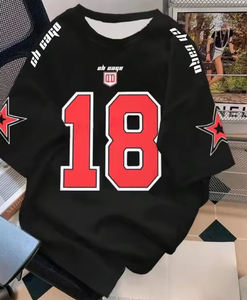 100% Polyester <b>Mesh</b> Direct Factory Stitched logo Men's Oversized Customized Stylish Short Breathable American Football Jerseys - Product Image 3