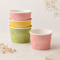 Gobelets à crème glacée en papier recyclable de qualité alimentaire, imprimés sur mesure et colorés, gobelets d'emballage pour crème glacée jetables et écologiques, vente en gros