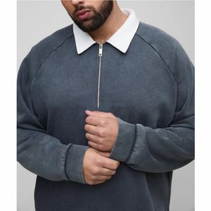 Sudadera de hombre con cremallera de un cuarto, informal, de manga larga, corte moderno, cálida, estilo urbano, lo último en moda. - Product Image 6