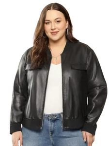 Chaqueta de Cuero Genuino para Mujer, Talla Grande, Chaqueta de Cuero para Invierno, Chaqueta de Motera de Piel de Cordero Genuina para Mujer - Product Image 4