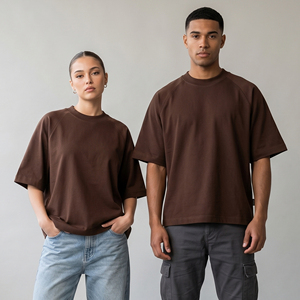 T-shirt ample à coupe carrée, manches tombantes, t-shirts unisexes pour hommes et femmes, 100% coton, col rond, t-shirt ample unisexe - Product Image 1