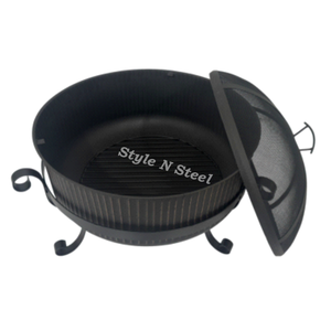 Brasero de luxe en fer avec peinture résistante à la chaleur, design autoportant, chauffage extérieur au charbon/bois - Product Image 1