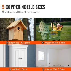 1300W pistola a spruzzo elettrica 1300ml tubo aria 800ml contenitori 5 ugelli di rame 150 Din HVLP per la casa pareti esterne interne recinzione - Product Image 3