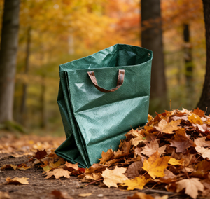 Sac à déchets de jardin pliable en plastique vert, bac à feuilles autoportant pour déchets de pelouse et débris de taille-haie, matériau robuste - Product Image 6