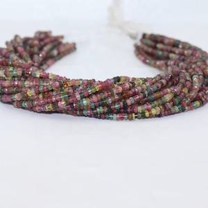 ลูกปัดโรนเดลล์ทรงเหลี่ยมหลายเหลี่ยมดิสโกทัวร์มาลีน 4 มม. ลูกปัดดิสโกทัวร์มาลีน ลูกปัดมินิมอล ลูกปัดสำหรับทำเครื่องประดับ ลูกปัดขายส่ง - Product Image 1