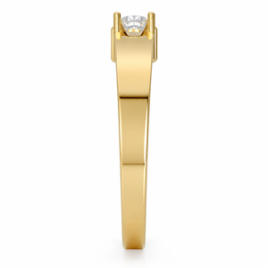 Anillo Solitario Clásico con Diamante Redondo Cultivado en Laboratorio, Engaste de Cuatro Puntas, Anillo de Compromiso, OEM, ODM, Personalizado - Product Image 2