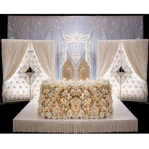 Western Wedding Stage Decoration Leather Tufted <b>White</b> <b>Panels</b> for Stage Self Standing Leather Wedding <b>Panels</b> Wedding Decoration - Product Image 1