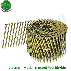 2-1/2 Inch <b>Screw</b> Shank with Checkered Head Type Coil Nail for Pallet Manufacturing from Vietnam | clavo en rollo - Product Image 4