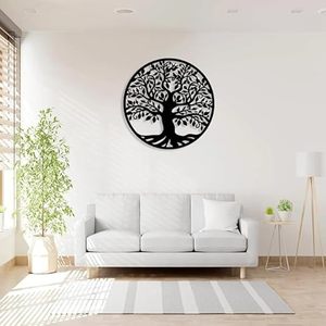Arte Metálico para Pared Árbol de la Vida, Decoración de Pared de Hierro Cortado con Láser, Elegante Decoración para Sala de Estar - Product Image 6