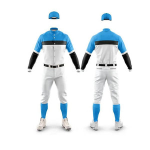Men's Baseball Uniform Set White Blue Solid Short Sleeve Moisture Wicking Heat-Transfer Printed Jersey Pants Regular Fit All - Product Image 6