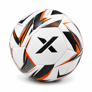 ลูกฟุตบอล X แบบกำหนดเอง สีขาว ดำ ส้ม พร้อมโลโก้ X สำหรับเยาวชน |   OEM ODM |   ผู้ผลิต |   ดีไซน์และคุณภาพระดับพรีเมียม - Product Image 2