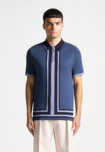 Polo pour homme, tissu doux, manches courtes, col classique, décontracté, pour l'été, les sports de plein air, le quotidien, bleu marine, confortable - Product Image 3