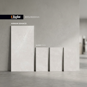 Carreaux de sol et de mur en porcelaine antidérapants Armani Bianco 800x1600mm, design marbre blanc, briques réfractaires pour extérieur - Product Image 1