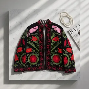 Bohemian Velvet <b>Machine</b> Embroidered Floral Letter Reversible Breathable <b>Knitted</b> Eco-Friendly Quilted Windproof Ethnic Nylon - Product Image 1