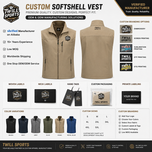 Wholesale <b>Winter</b> Warm Breathable Waterproof Windproof <b>Quilted</b> Softshell Vest Men's Fashion Stand Color Puffer Utility Sleeveless - Product Image 5