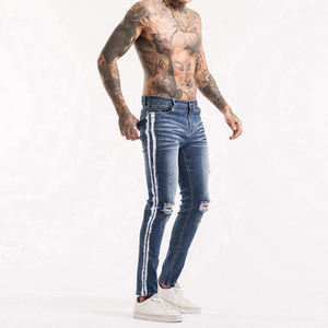 Vente en gros Nouveaux Jeans en denim déchirés Coupe classique Respirants Broderie Boutons Pantalons décontractés Printemps - Product Image 2