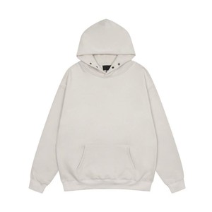 Sweat-shirt à capuche surdimensionné respirant de qualité supérieure, imprimé dragon perlé brodé de strass, en coton tricoté, coupe classique pour l'hiver - Product Image 1