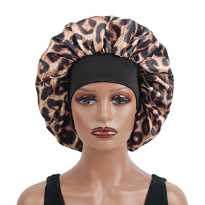Bonnet de nuit en satin imprimé léopard pour femme, simple couche, soin des cheveux, essentiel pour la routine du coucher - Product Image 3