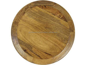 Table d'appoint ronde en bois élégante pour le salon et la chambre à coucher, table d'appoint moderne en bois massif, table d'appoint classique sur piétement - Product Image 5