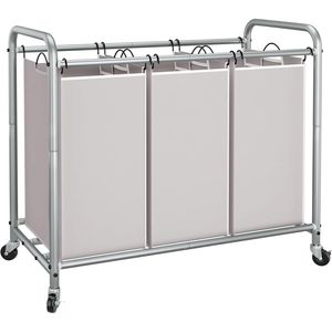 Carrello Portabiancheria a 3 Sezioni con Ruote Bloccabili, Borse Rimovibili, Capacità 35,6 Galloni (135 L), Cesto Portabiancheria, Organizzatore per Lavanderia - Product Image 1