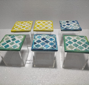 Luxury Acrylic <b>Wooden</b> Mop Work Container Modern <b>Plant</b> Yellow Morocon Dessert Container Acrylic Lid Different Sizes for Weddings - Product Image 5