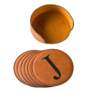 Son PU deri bardak altlığı seti 6 toptan fiyat su geçirmez kaymaz içecek paspaslar ofis ve ev için dayanıklı şık bardak - Product Image 1