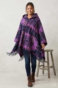 Nouveau design tendance, ponchos en maille plate à motif jacquard bohème, épais, à capuche, respirants, anti-plis, pour hommes et femmes, hiver - Product Image 3