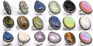 Natural Assorted Triplet <b>Opal</b> Mix Gemstone <b>Rings</b>, Sterling <b>Silver</b> Plated <b>Rings</b>, Handmade Jewellery <b>Ring</b>, bulk <b>rings</b> - Product Image 3