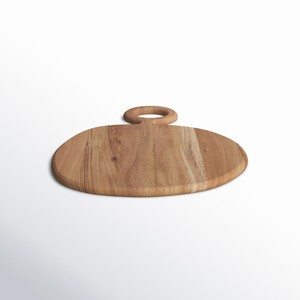 Wholesale Customizable Logo Wooden Round Chopping Block With Handle Solid Wood Kitchen <b>Board</b> - Product Image 3