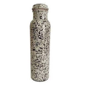 Bouteille d'eau en cuivre effet pierre mouchetée, finition granit, gourde moderne en métal, réutilisable, étanche, pour voyage et bien-être - Product Image 1