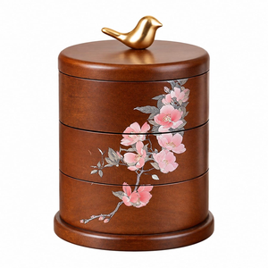 Caja Organizadora de Joyas de Madera, Caja de Almacenamiento de Madera Hecha a Mano para Joyas, Anillos, Aretes, Collares y Accesorios - Product Image 1