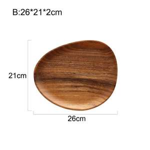 Plateau de service en bois <span class=keywords><strong>Art</strong></span> Déco fait main avec <span class=keywords><strong>poignée</strong></span> pour le Ramadan, les mariages, Diwali – Qualité supérieure, couleur bois naturel, pour salle à manger et cuisine - Product Image 6