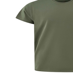 Men's <b>Olive</b> <b>Green</b> Short Sleeve O-Neck Casual <b>T</b>-<b>Shirt</b> Regular Fit 100% Cotton Solid Color Jersey Knitted Breathable Plain Dyed - Product Image 5