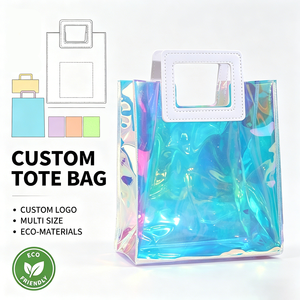Sac fourre-tout en PVC transparent avec logo personnalisé, réutilisable, imperméable, sac de shopping, cadeau promotionnel pour les événements d'entreprise, les fêtes, les voyages - Product Image 6