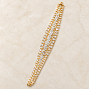 Pulsera de tenis floral de oro macizo de 22K de lujo para mujer, regalo para bodas y fiestas, joyería al por mayor, colección B2B - Product Image 3