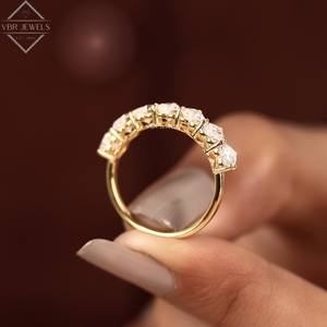 Anillo de Eternidad de Diamantes con Corte Corazón de Lujo, Oro Amarillo, Engaste de Garras, Anillo de Boda para Mujer, Regalo de Joyería Nupcial para Aniversario - Product Image 5