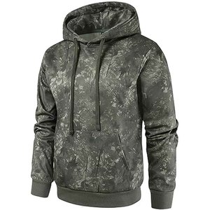 Men's Camouflage Print Hooded Sweatshirt Regular Fit Long Sleeve Casual Pullover with Front Pocket and <b>Stars</b> <b>Design</b> - Product Image 2