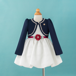 Nouvelle Arrivée Robes de Demoiselle d'Honneur Mariage Enfants 2 Pièces Tenue de Fête d'Anniversaire Robe avec Veste <span class=keywords><strong>Boléro</strong></span> Robes Formelles pour Filles - Product Image 5
