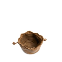 Bolsa de joyería de cuero marrón claro de calidad Hogh, embalaje con cordón, bolsa de herramientas de cuero genuino, bolsa de viaje de embrague