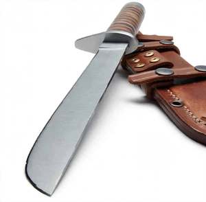 Handcrafted Stainless Steel Outdoor Utility <b>Tool</b> Stacked <b>Leather</b> Washer Handle Stainless Steel Guard - Product Image 3