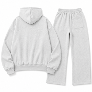 Conjunto Deportivo de Alta Calidad para Mujer, Sudadera con Capucha Gris Jaspeado, Pantalones Deportivos Holgados, Ropa Deportiva al Por Mayor, Fabricación de Ropa OEM - Product Image 4