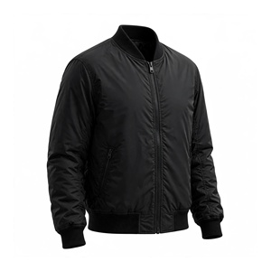 AMKOOR Men's <b>Black</b> <b>Fleece</b> <b>Jacket</b> Windproof Polyester Stand Collar Zipper Autumn Regular Fit - Product Image 6