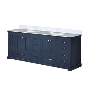 Navy Blue 84 In. W X 22 In. D Double Bath <b>Vanity</b> with Carrara Marble Top <b>Bathroom</b> <b>Vanities</b> - Product Image 4