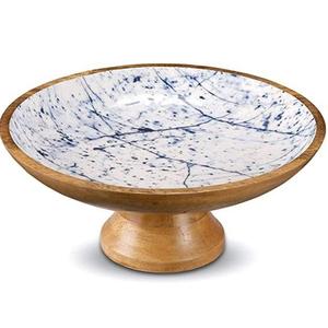 Bol en bois artisanal écologique avec finition émaillée, style américain, conçu pour une utilisation fonctionnelle, une présentation élégante et des fêtes. - Product Image 5