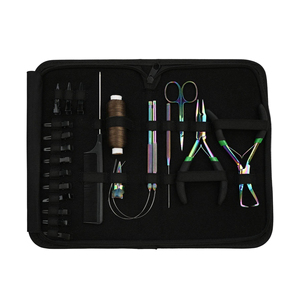 Kit de Herramientas Profesionales de Acero Inoxidable para Extensiones de Cabello con Logotipo Personalizado al por Mayor en Color Negro para Aplicación de Extensiones de Cabello en Salón - Product Image 1